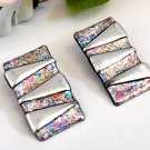 Hand Crafted Silver Geometric Earrings  Vintage 1980's Fashion Jewelry