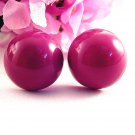 Purple Dot Earrings Orchid Violet Round Dome Vintage 1970's Mod Jewelry for Pierced Ears