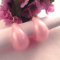 Iridescent Pastel Pink Earrings Big Wide Hoops Vintage 1960's Mod Fashion Jewelry for Pierced Ears