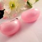 Iridescent Pastel Pink Earrings Big Wide Hoops Vintage 1960's Mod Fashion Jewelry for Pierced Ears