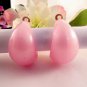Iridescent Pastel Pink Earrings Big Wide Hoops Vintage 1960's Mod Fashion Jewelry for Pierced Ears