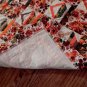 Fall Floral and Fruit Quilted Table Runner 24" Square Centerpiece Vintage Home Decor