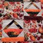 Fall Floral and Fruit Quilted Table Runner 24" Square Centerpiece Vintage Home Decor