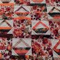Fall Floral and Fruit Quilted Table Runner 24" Square Centerpiece Vintage Home Decor