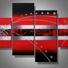 Abstract 100%  Handmade Oil Painting on Canvas Red Sea  Handmade Painting Set of 4pcs