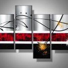 The Red -Abstract-handmade painting-set of 4pcs