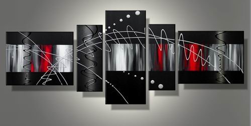 Long Island -Abstract-handmade painting-set of 5pcs