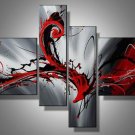 Magic red -Abstract-handmade painting-set of 4pcs