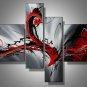 Magic red -Abstract-handmade painting-set of 4pcs
