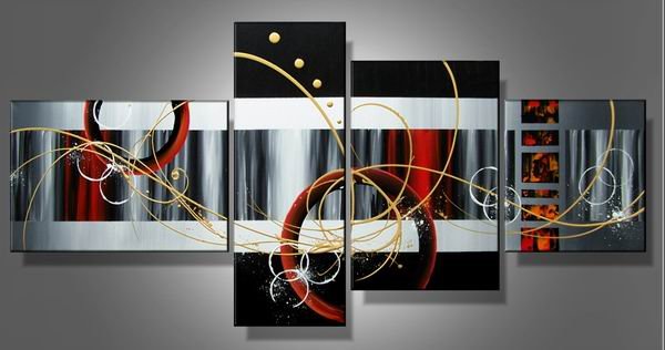 Little Heaven -Abstract-handmade painting-set of 4pcs