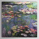 Water Lilies-botanical floral-handmade oil  painting on canvas-reproduction-Claude Monet