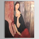 Jeanne Hebuterne-Oil on canvas painting-Amedeo Modigliani-reproduction
