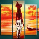 African Girl -People-handmade painting-set of 5pcs