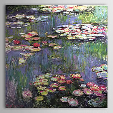 Water Lilies-botanical floral-handmade painting on canvas-reproduction-Claude Monet
