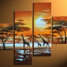Sunset-Landscape, Animal, Botanical-oil on canvas paintings-Group paintings-over size-set of 4pcs