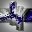 Blue Storm -Abstract-handmade painting-set of 4pcs