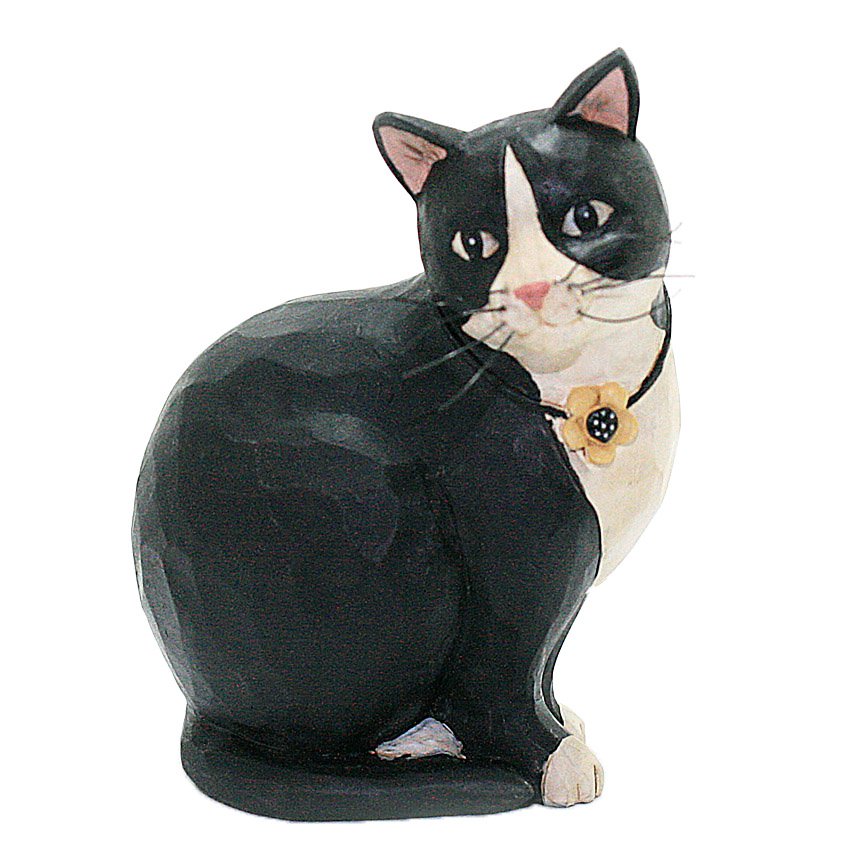 blossom bucket cat figurines