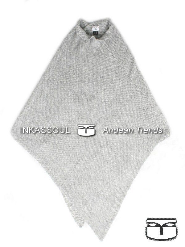INKASSOUL alpaca PONCHO - PON002 - BR-399 (light grey)