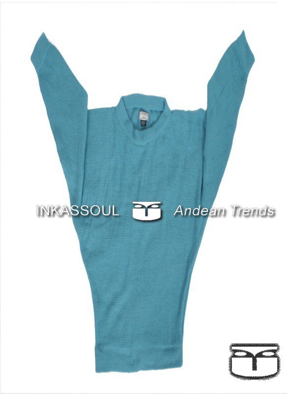 INKASSOUL SWEATER - SWE020 - BR-602 (light turquoise/skyblue) - Medium