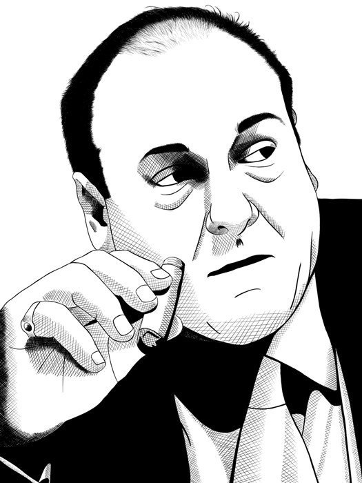 James Gandolfini Art Cigar Actor 32x24 Print Poster