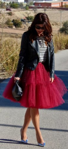 flared tulle skirt
