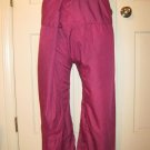 Thai Fisherman Pants Long Yoga Wrap Unisex Pirate Exercise Dark Magenta Men