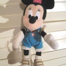 Rare Minnie Mouse Blue Overalls Plush Talking Doll Disney 12" inch Lace Trim