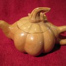 Vintage Small Pumpkin Chinese Hand Carved Stone Teapot Sculpture Melon Tea Pot
