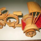 Vintage Bamboo Bicycle Rickshaw Handmade Chinese Culm Dragon Head Painted