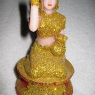 Thai Figure Gold Nang Kwak Woman Statuette Beckoning Money Rice Lucky Success