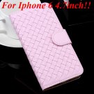 For Iphone 6 Leather Case Flip Weave Full Cover For Iphone 6 4.7In 32257737480-4-pink for iphone 6
