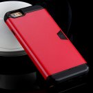 I6 Slim Case Hard Pc + Soft Tpu Back Cover With Card Slot Stand Fo 32275777854-1-red