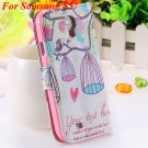 Colorful Mat Pattern Wallet Case For Samsung Galaxy S4 I9500 S5 I9 1925779940-13-S5 bird cage