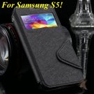 View Case For Samsung Galaxy S4 I9500 S5 I9600 Flip Display Screen 1960771752-1-black for S5