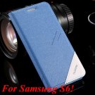 S5 S6 Original Brand Case Luxury Pu Leather Cover For Samsung Gala 32266601588-8-S6 blue