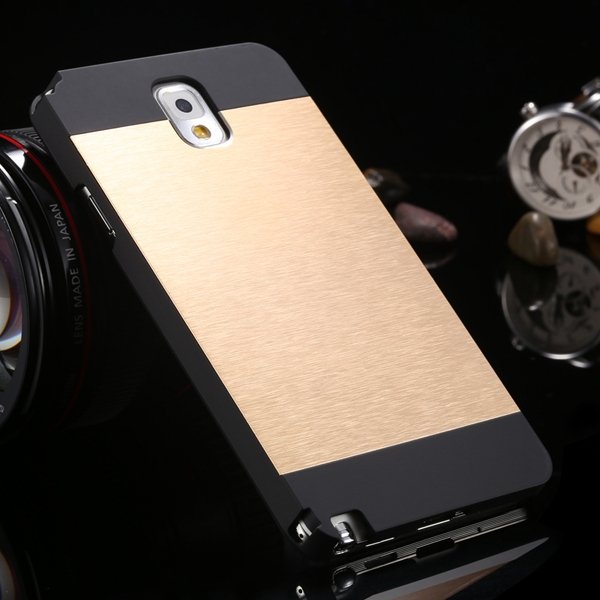 Note 3 Aluminum Case Metal Brush Hard Cover For Samsung Galaxy Not 1893304496-4-black and gold