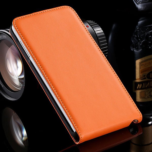 For Note 4 Genuine Leather Case Flip Cover For Samsung Galaxy Note 32269062618-6-orange