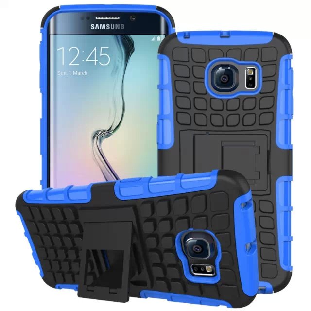 S6 Edge Hybrid Kickstand Case Perfect Fit Armor Cover For Samsung 32297145450 3 Blue 4119