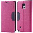 Full Pu Leather Case For Samsung Galaxy Note 4 N9100 Flip Mango Pa 32246409376-5-hot pink