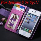 4S 5S Luxury Pu Leather Case Photo Frame Flip Cover For Iphone 5 5 1330267603-2-purple for 5s