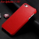 4S 5S Genuine Leather Case Original Real Cowhide Leather Cover For 1551484355-4-red for 5S
