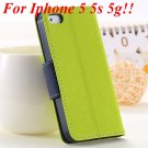 Fashion Full Case For Iphone 5 5S 5G Tpu+Pu Wallet Stand Flip Leat 1777369209-1-green for 5S