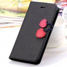 Top Quality Lovable Heart Stand Case For Iphone 5 5S 5G Pu Leather 1035910041-6-black for 5S