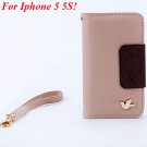 4S 5S Wallet Case For Iphone 5 5S 5G 4 4S 4G Fly Bird Flip Pu Leat 1848633058-3-khaki for 5S