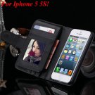 4S 5S Case Flip Folded Case For Iphone 4 4S 4G 5 5S 5G Multi-Funct 1881122372-2-black for 5s