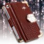 4S 5S Luxury Bling Diamond Flip Case For Iphone 4 4S 4G 5 5S 5G Pu 1892068653-12-brown for 4s