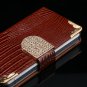 4S 5S Diamond Leather Case For Iphone 5 5S 5G 4 4S 4G Flip Wallet 1892017068-9-black for 4s