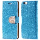 Deluxe Bling Crystal Diamond Pu Leather Bag For Iphone 5 5S 5G Ful 32252095278-6-blue