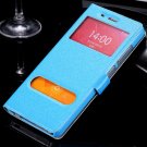 Mi4 Window View Case Free Answer Luxury Silk Pu Leather Cover For  32284067998-4-sky blue