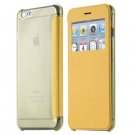 Original Smart Clear Open Window Pu Leather Case For Iphone 6 Plus 32256421588-5-Yellow